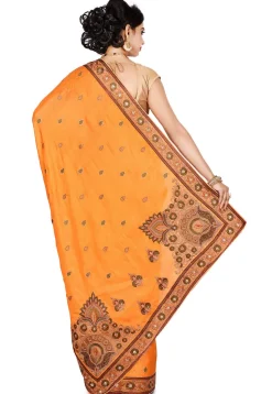 Banarasi Tussar Silk Saree in Mustard