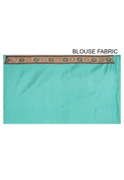 Banarasi Tussar Silk Saree in Turquoise