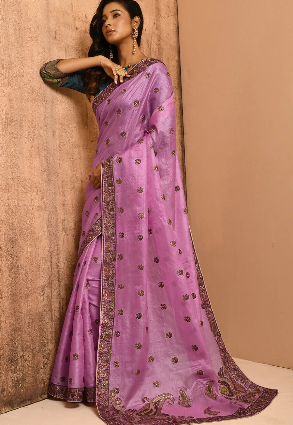 Banarasi Tussar Silk Saree in Pink