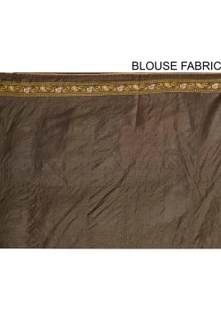 Banarasi Tussar Silk Saree in Dark Brown