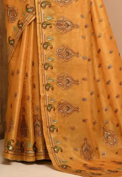 Banarasi Tussar Silk Saree in Mustard