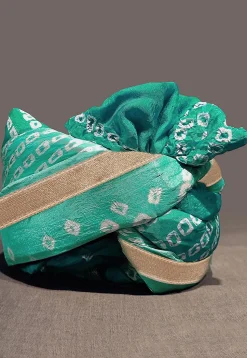 Bandhej Art Silk Turban in Shaded Sea Green