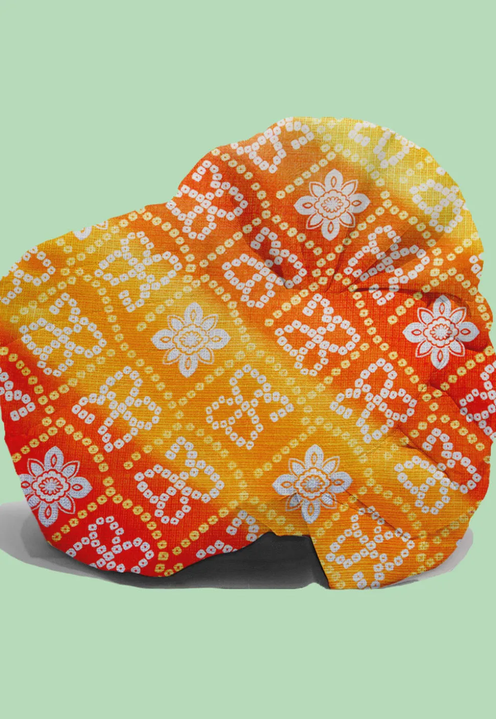 Bandhej Kota Silk Kids Turban in Orange and Yellow