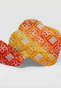 Bandhej Kota Silk Unisex Turban in Orange and Yellow