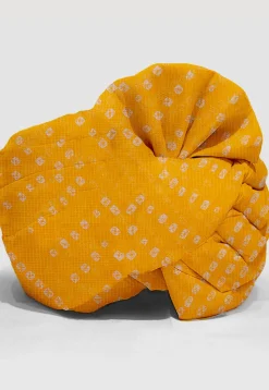 Bandhej Kota Silk Unisex Turban in Mustard