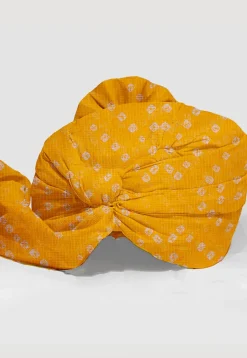 Bandhej Kota Silk Unisex Turban in Mustard