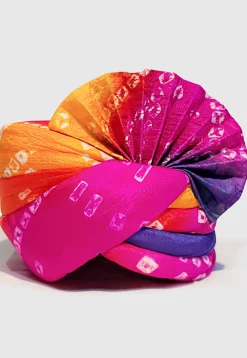 Bandhej Printed Art Silk Unisex Turban in Multicolor