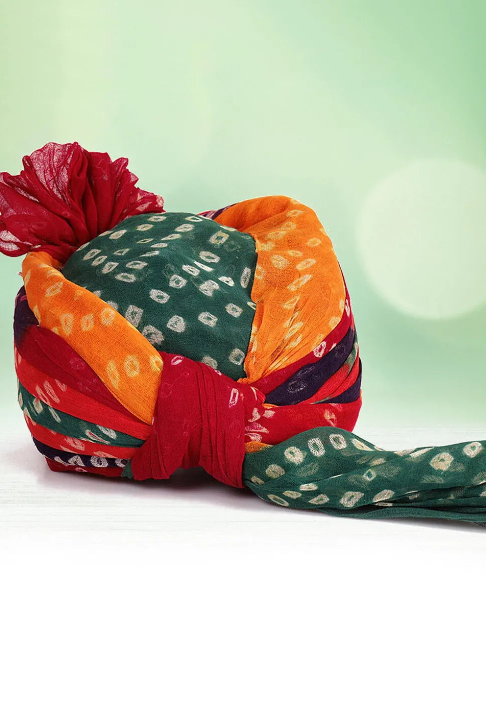 Bandhej Printed Cotton Kids Turban in Multicolor