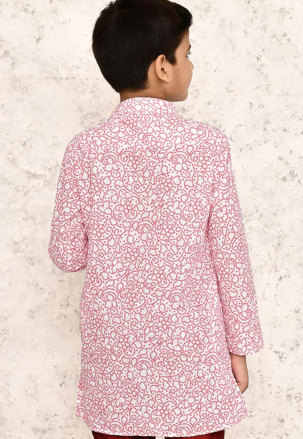 Bandhej Printed Cotton Kurta in White