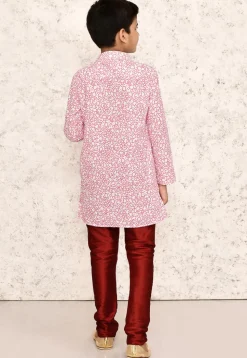 Bandhej Printed Cotton Kurta Set in White