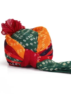Bandhej Printed Cotton Unisex Turban in Multicolor