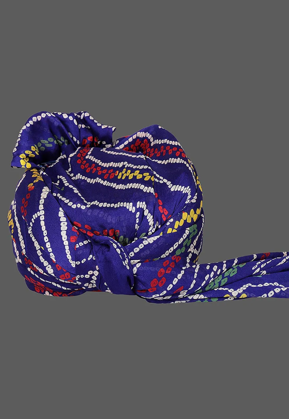 Bandhej Printed Crepe Kids Turban in Royal Blue