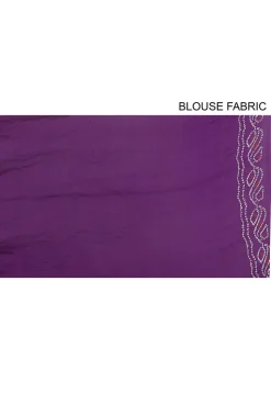 Bandhej Printed Crepe Saree in Purple