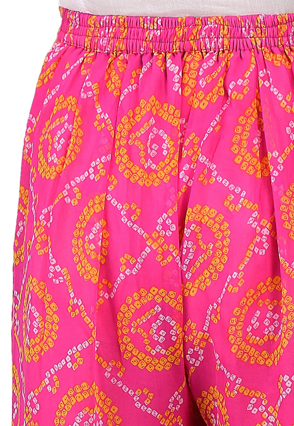 Bandhej Printed Georgette Palazzo in Fuchsia