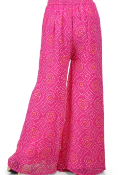 Bandhej Printed Georgette Palazzo in Fuchsia