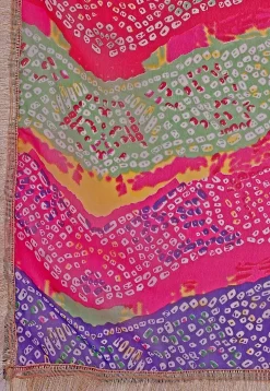 Bandhej Printed Georgette A Line Suit in Multicolor