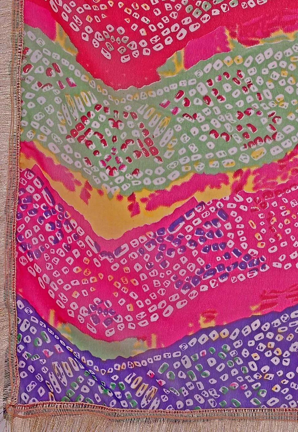 Bandhej Printed Georgette A Line Suit in Multicolor