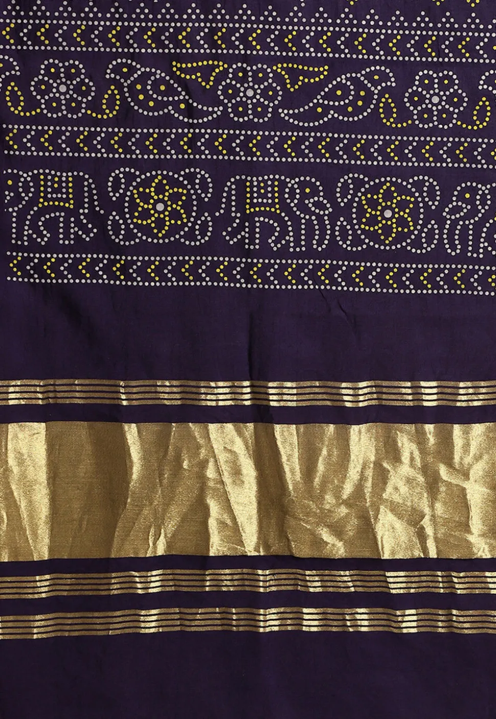 Bandhej Printed Muslin Silk Dupatta in Navy Blue