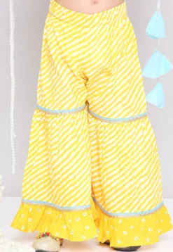 Bandhej Printed Pure Cotton Pakistani Suit in Yellow