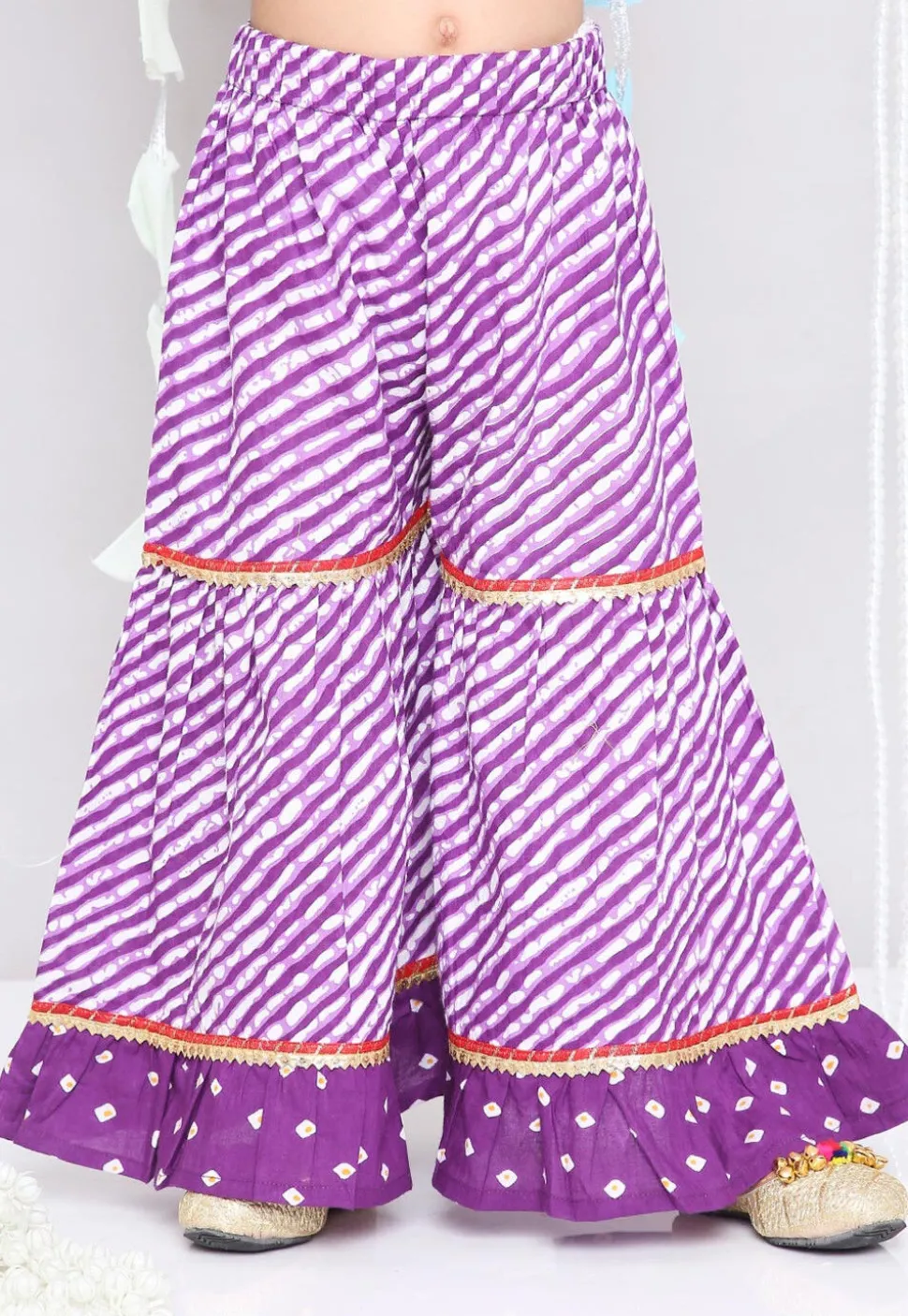 Bandhej Printed Pure Cotton Pakistani Suit in Purple