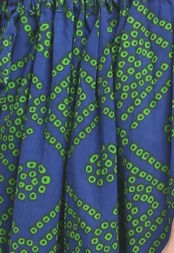 Bandhej Pure Cotton Tiered Skirt in Navy Blue