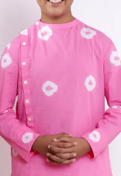Batik Printed Cotton Kurta in Pink