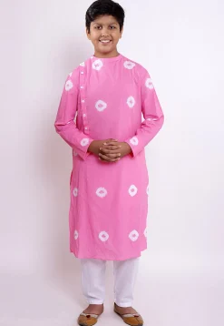 Batik Printed Cotton Kurta in Pink