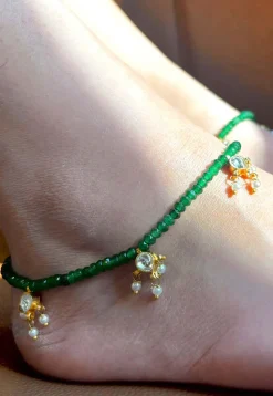Beaded Adjustable Anklet Pair