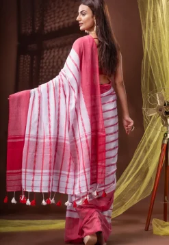 Bengal Handloom Pure Cotton Saree in Off White