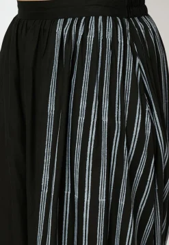 Block Printed Art Viscose Silk Harem Pant in Black