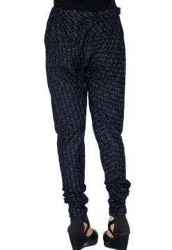 Block Printed Cotton Churidar in Black