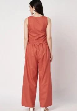 Block Printed Cotton Co Ord Set in Orange