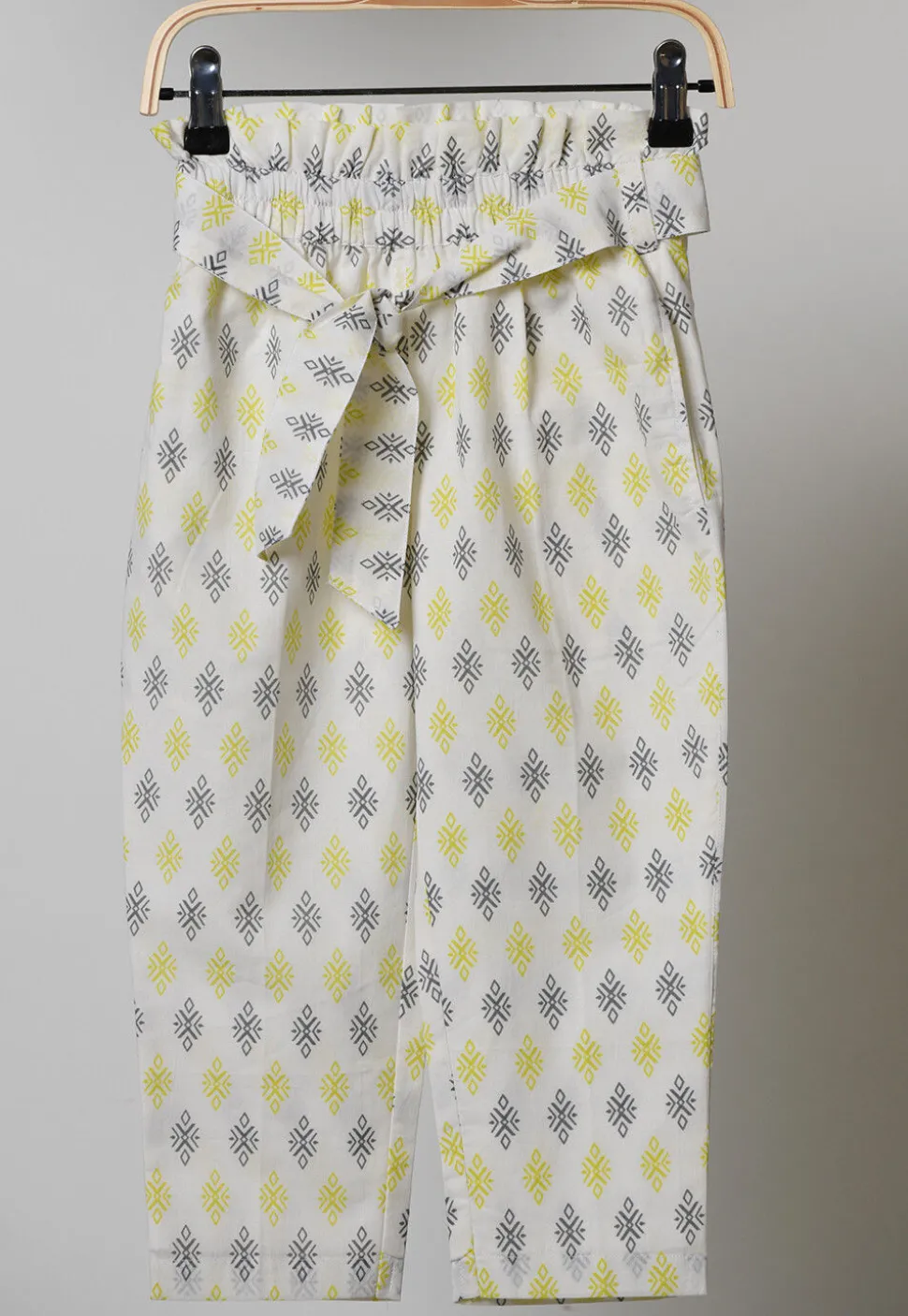 Block Printed Cotton Co Ord Set in White