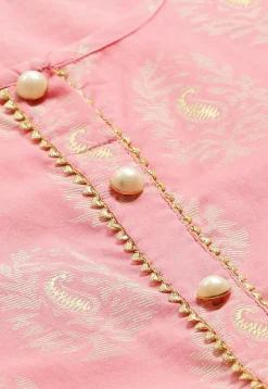 Block Printed Cotton Kurta in Pink