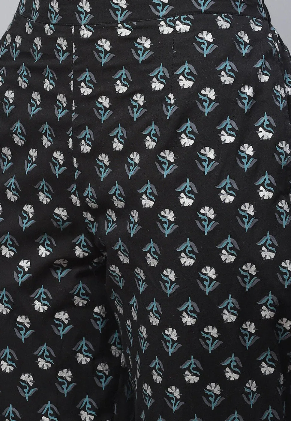 Block Printed Cotton Pakistani Suit in Black