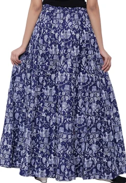 Block Printed Cotton Pallazo in Blue