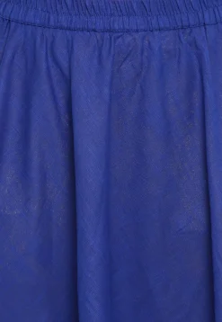 Block Printed Cotton Skirt in Dark Blue