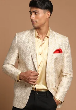 Brocade Blazer in Cream