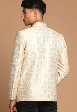 Brocade Blazer in Cream