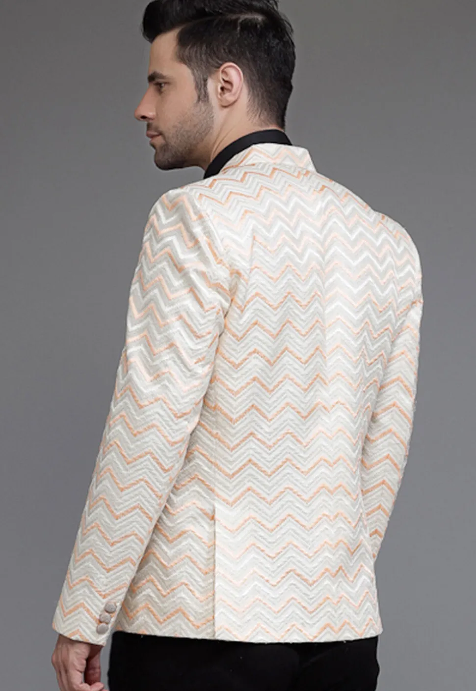 Brocade Blazer in Cream