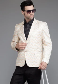 Brocade Blazer in Cream