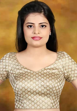 Brocade Blouse in Beige