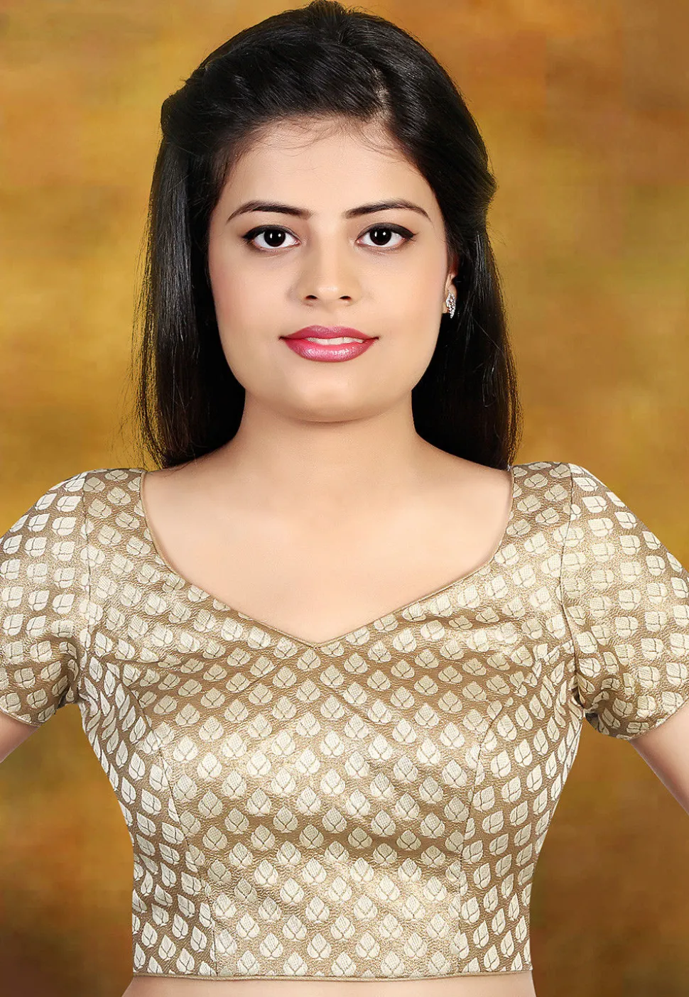 Brocade Blouse in Beige