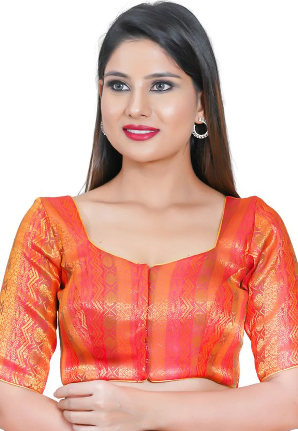 Brocade Blouse in Red