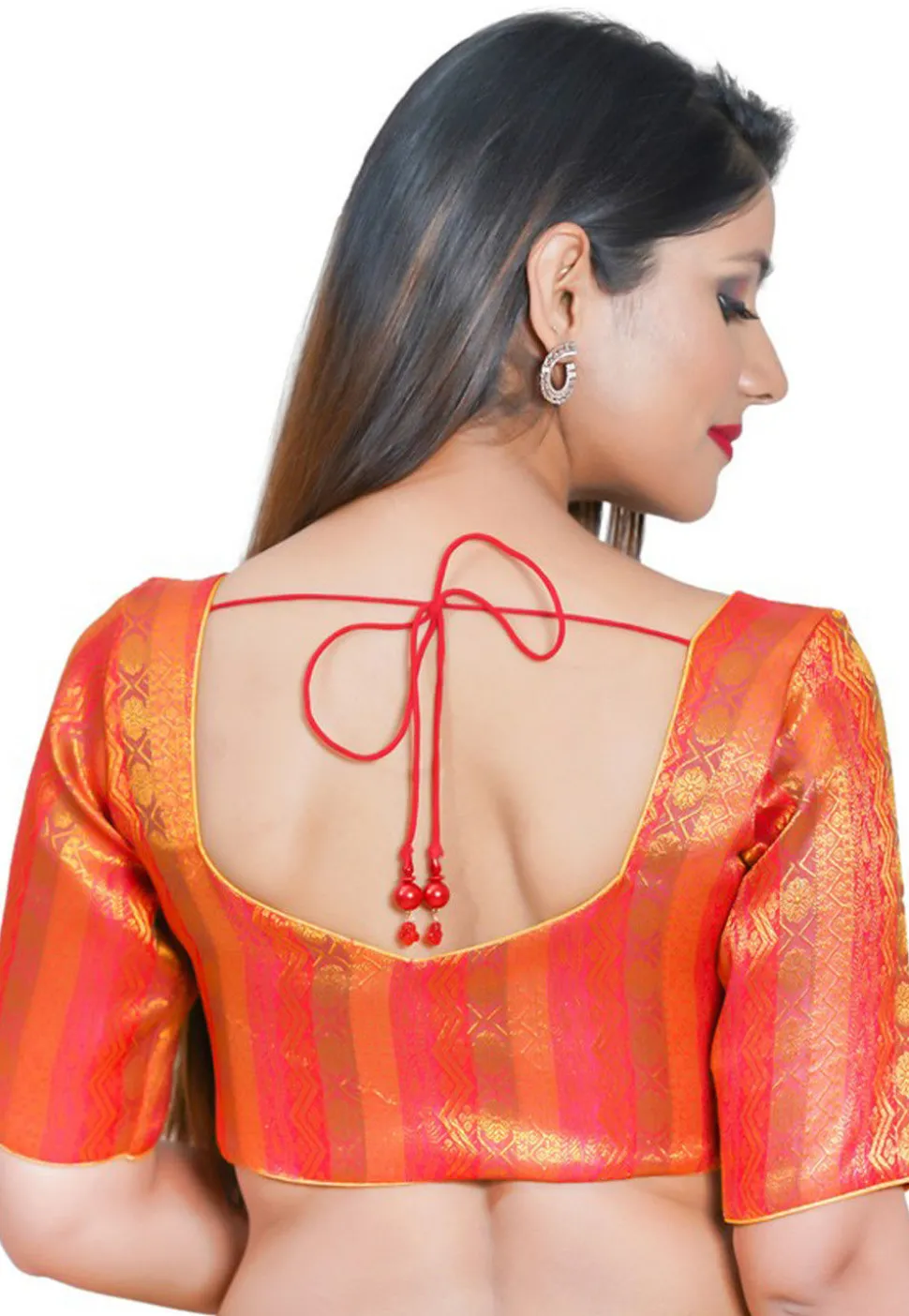 Brocade Blouse in Red
