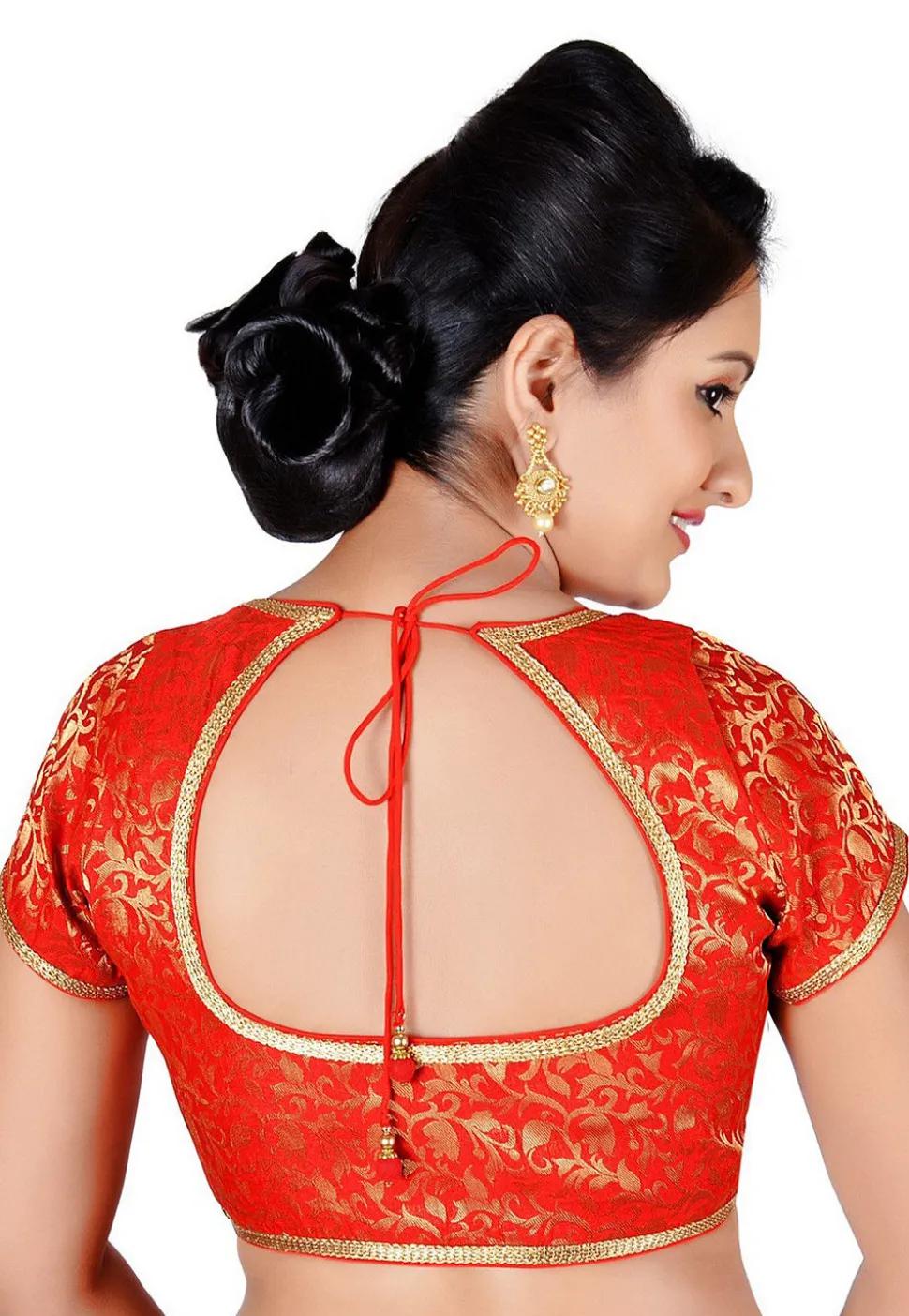 Brocade Blouse in Red