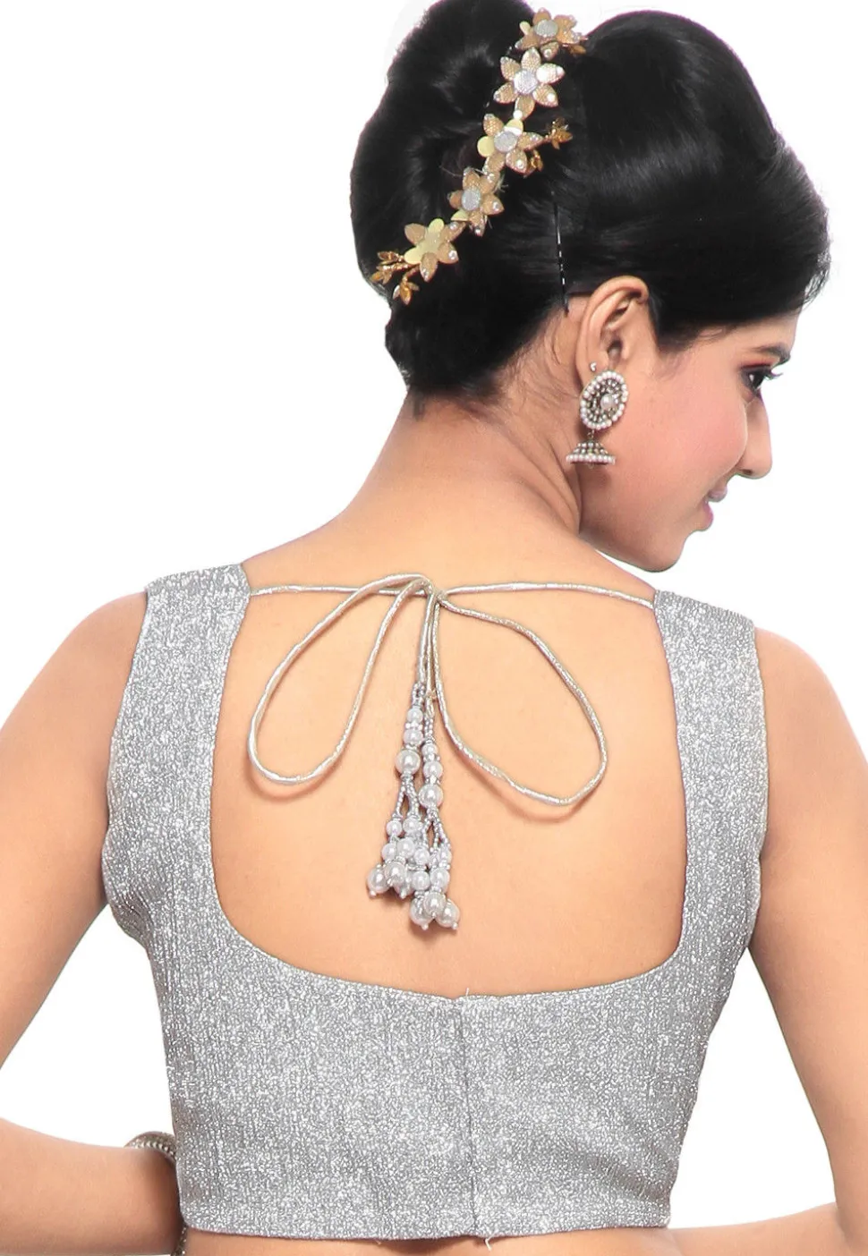 Brocade Blouse in Silver and Golden