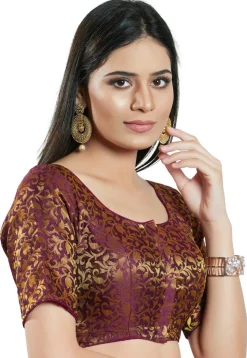 Brocade Blouse in Wine