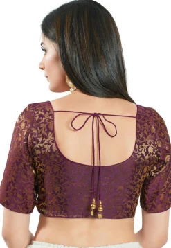 Brocade Blouse in Wine