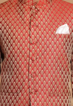 Brocade Jodhpuri Jacket in Maroon